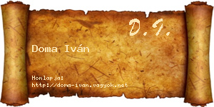 Doma Iván névjegykártya