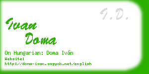 ivan doma business card
